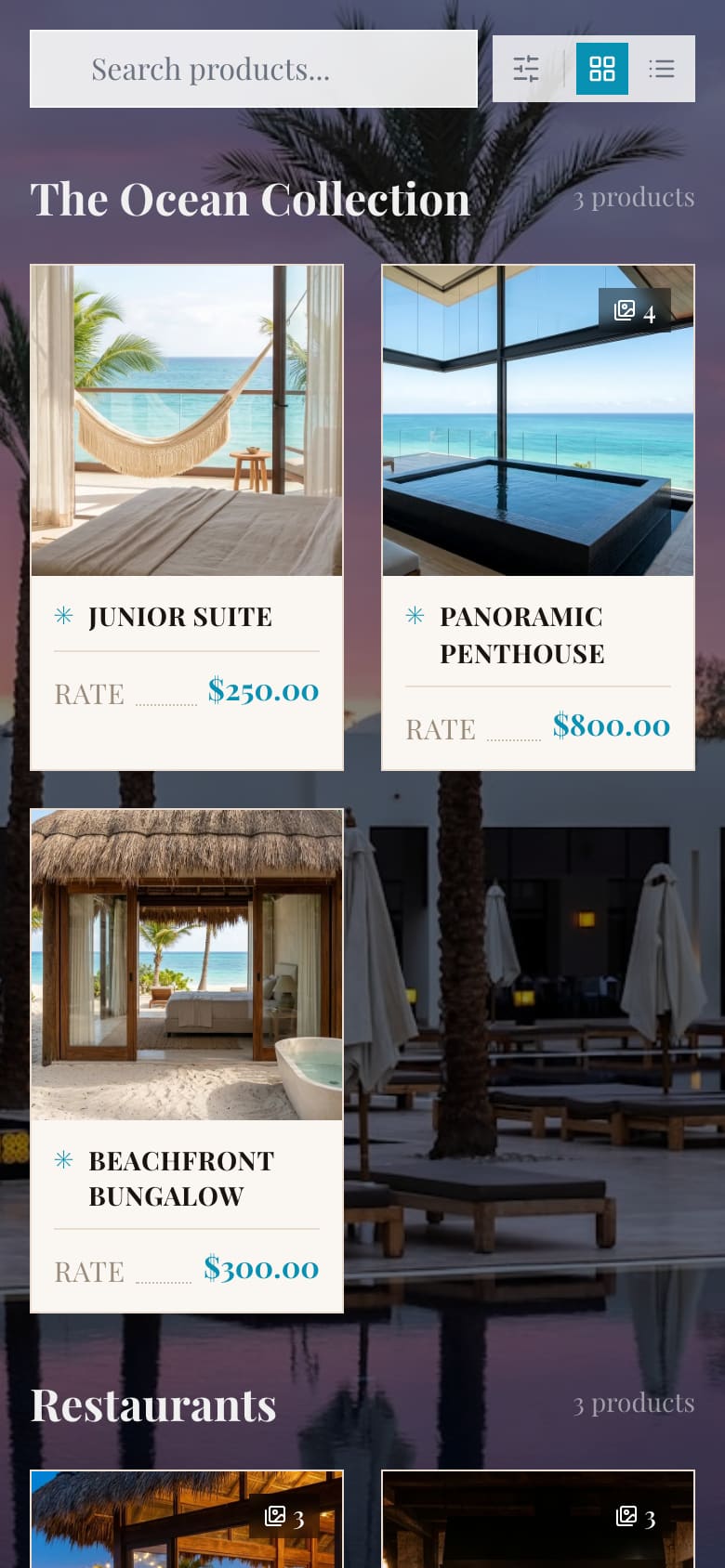 Treasure of the Sea hotel catalog on a phone